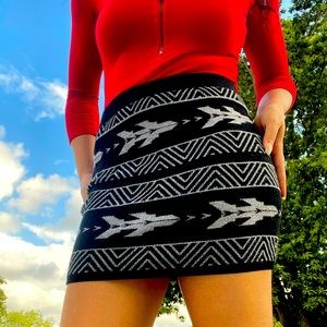 tribal print mini skirt